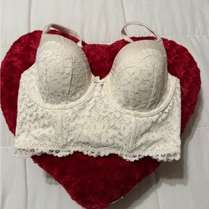 Victoria’s Secret  body by VS longline lace bralette/ bra white